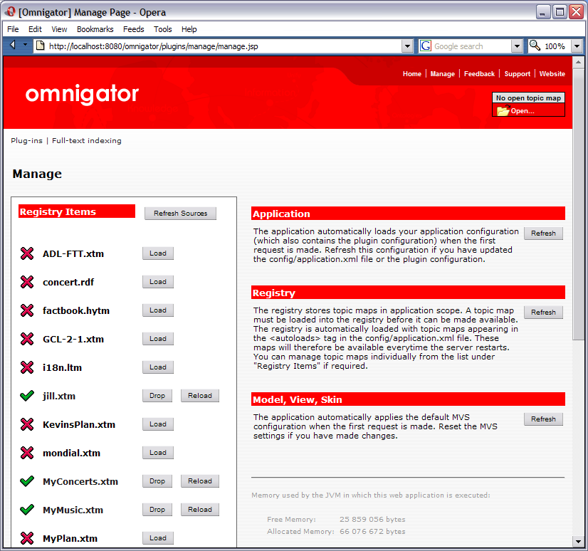 The Manage Page The Manage Page