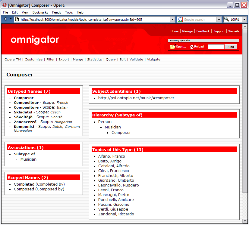The Topic Page for topic type 'Composer' The Topic Page for topic type Composer