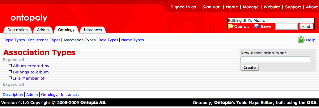 Association Type Index Page Association Type Index Page