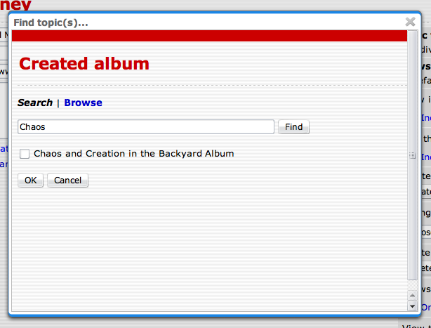 The search dialog The search dialog