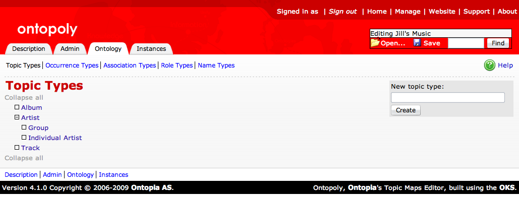 Topic Type Index Page